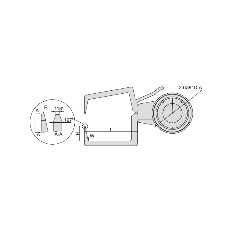 Insize External Dial Caliper Gauge 0.8-1.6" Range Series 2333-E161 - Twin Eagle Imports