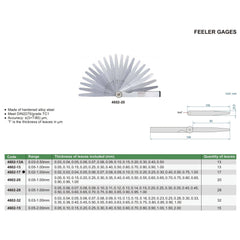 Insize Feeler Gauge 17pc Set 0.02-1mm Range Set 4602-17 - Twin Eagle Imports