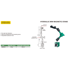 Insize Hydraulic Mini Magnetic Stand 40kgf Series 6228-40 - Twin Eagle Imports