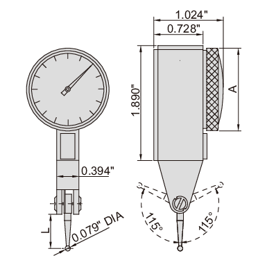 Insize Imperial Dial Indicator 0.03" Range Series 2381-31 - Twin Eagle Imports