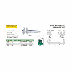 Insize Imperial Inside Micrometer 0.2-1.2" Range Series 3220-1 - Twin Eagle Imports