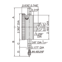 Insize Imperial Lug Back Dial Indicator 0.5" Range Series 2307-055 - Twin Eagle Imports