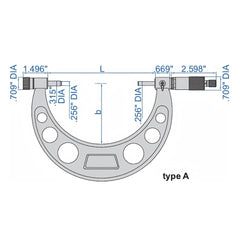 Insize Imperial Outside Micrometer 0-6" Range Series 3206-6 - Twin Eagle Imports