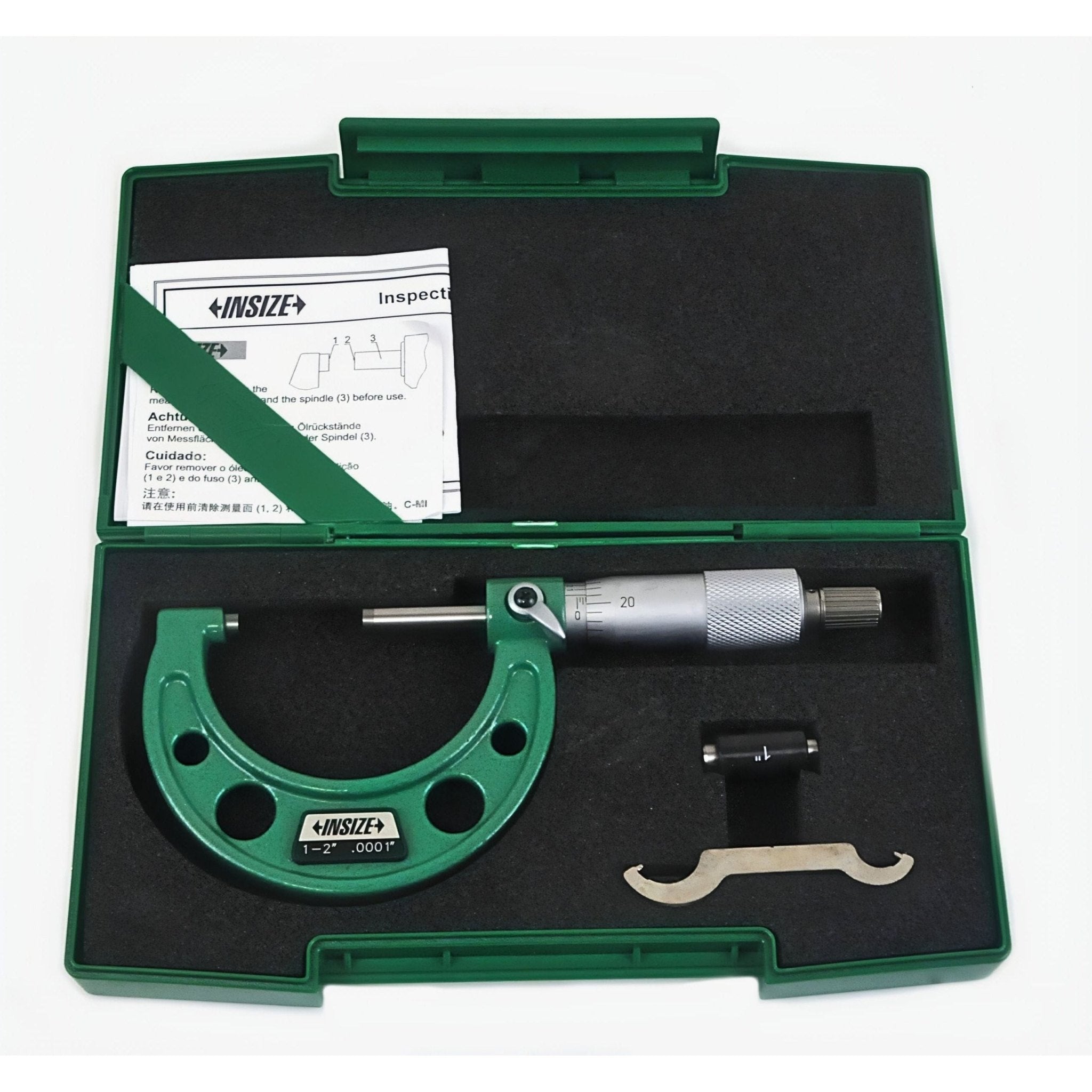 Insize Imperial Outside Micrometer 1-2" Range Series 3203-2A - Twin Eagle Imports
