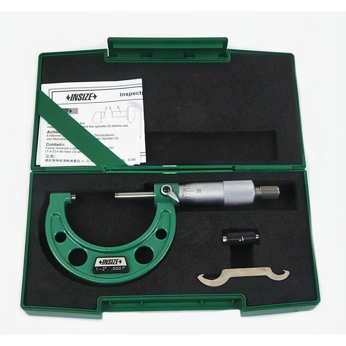 Insize Imperial Outside Micrometer 1-2" Range Series 3203-2A - Twin Eagle Imports