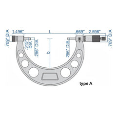 Insize Imperial Outside Micrometer 12-16" Range Series 3206-16 - Twin Eagle Imports
