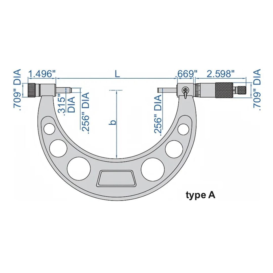 Insize Imperial Outside Micrometer 24-28" Range Series 3206-28 - Twin Eagle Imports