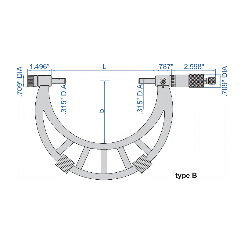 Insize Imperial Outside Micrometer 32-36" Range Series 3206-36 - Twin Eagle Imports