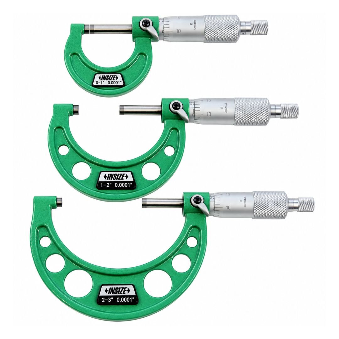 Insize Imperial Outside Micrometer Set 0-3" Range Series 3203-33A - Twin Eagle Imports