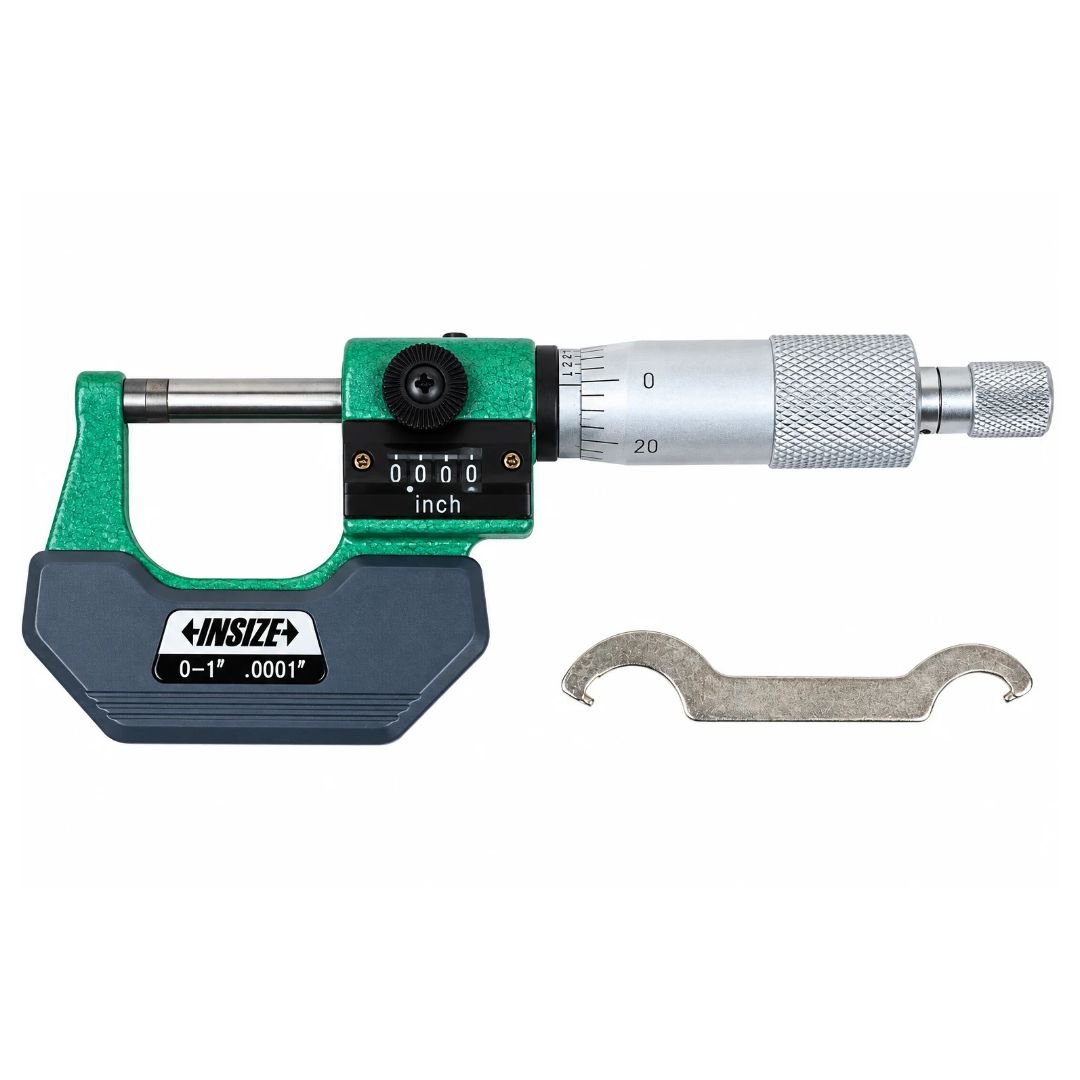 Insize Imperial Outside Micrometer W/ Analog Counter 0-1" Range Series 3400-1 - Twin Eagle Imports