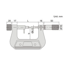 Insize Indicating Micrometer 25-50mm Range Series 3331-50A - Twin Eagle Imports