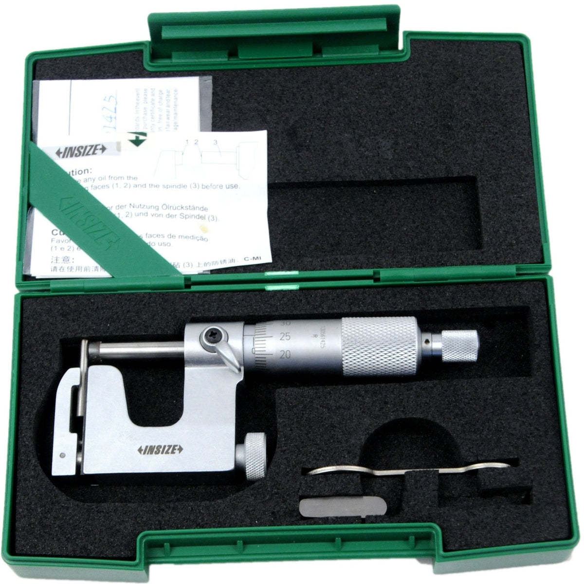 Insize Interchangeable Anvil Micrometer 0-25mm Range Series 3262-25A - Twin Eagle Imports