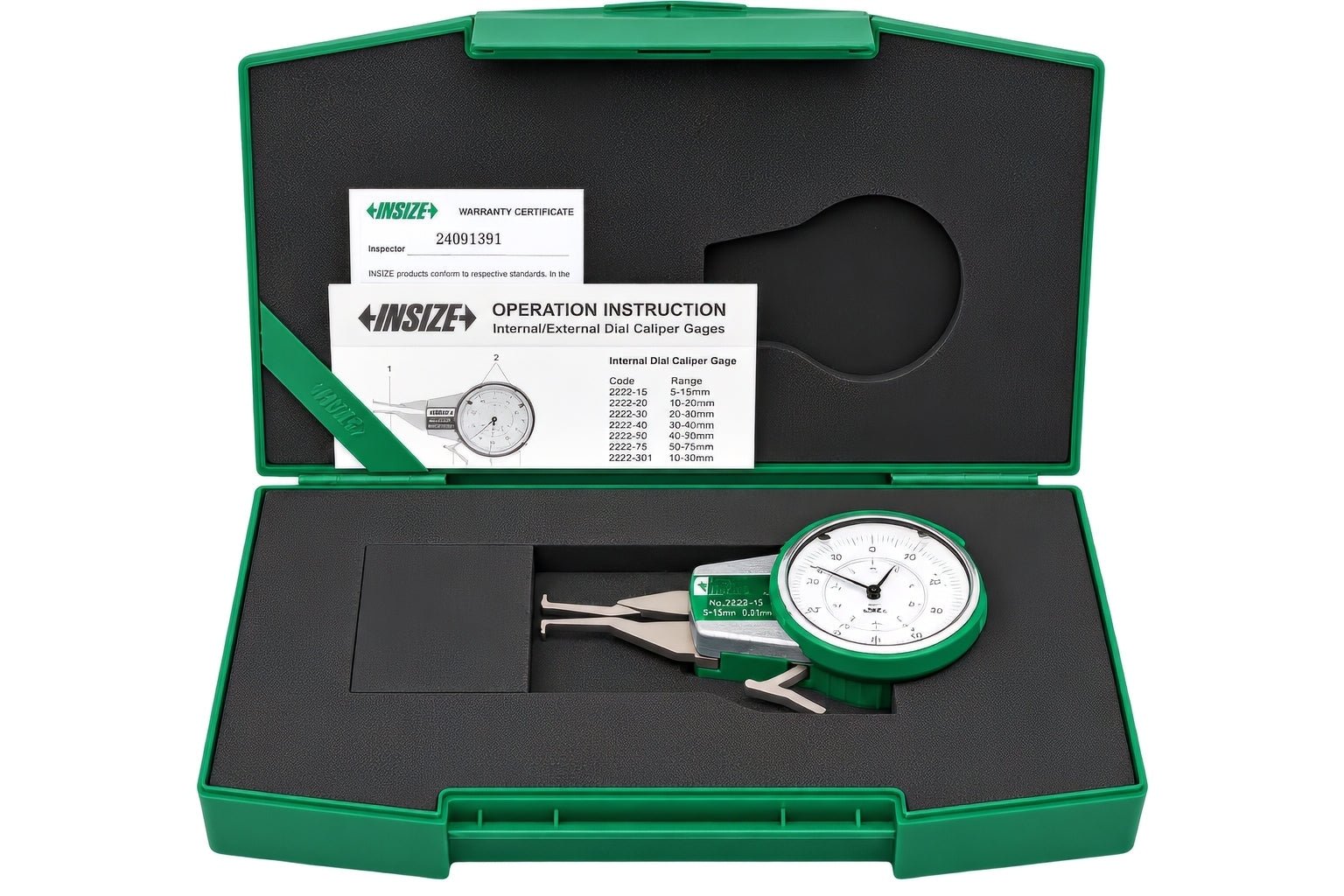 Insize Internal Dial Caliper Gauge 5-15mm Range Series 2222-15 - Twin Eagle Imports