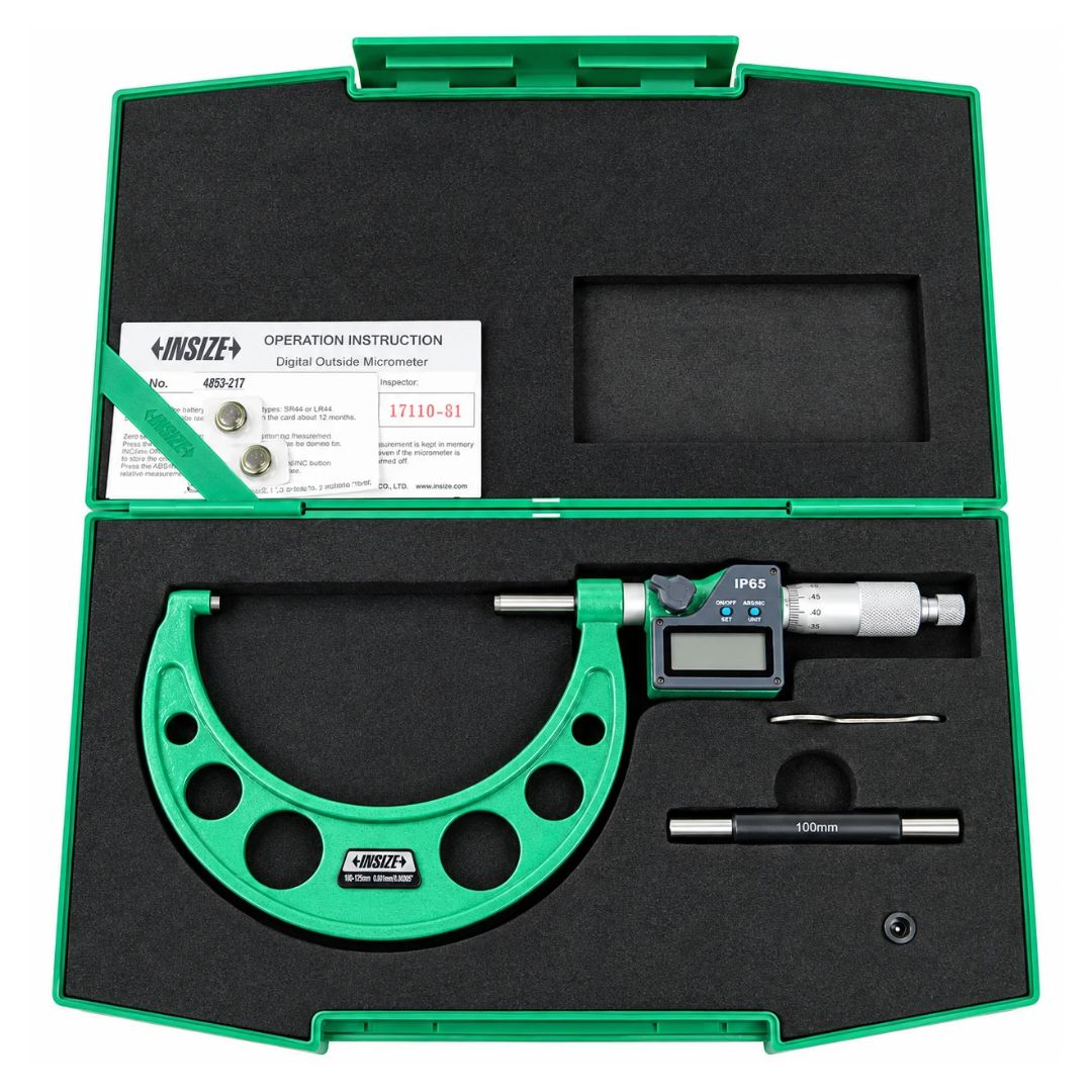 Insize IP65 Digital Outside Micrometer 100-125mm / 4-5" Range Series 3108-125A - Twin Eagle Imports