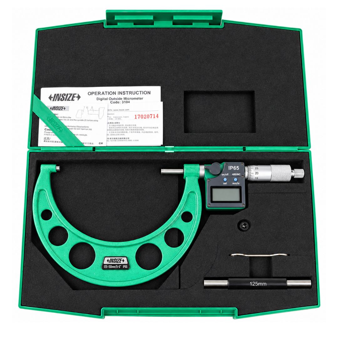 Insize IP65 Digital Outside Micrometer 125-150mm / 5-6" Range Series 3101-150A - Twin Eagle Imports