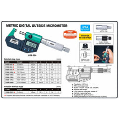 Insize IP65 Digital Outside Micrometer 125-150MM / 5-6"Range Series 3108-150A - Twin Eagle Imports