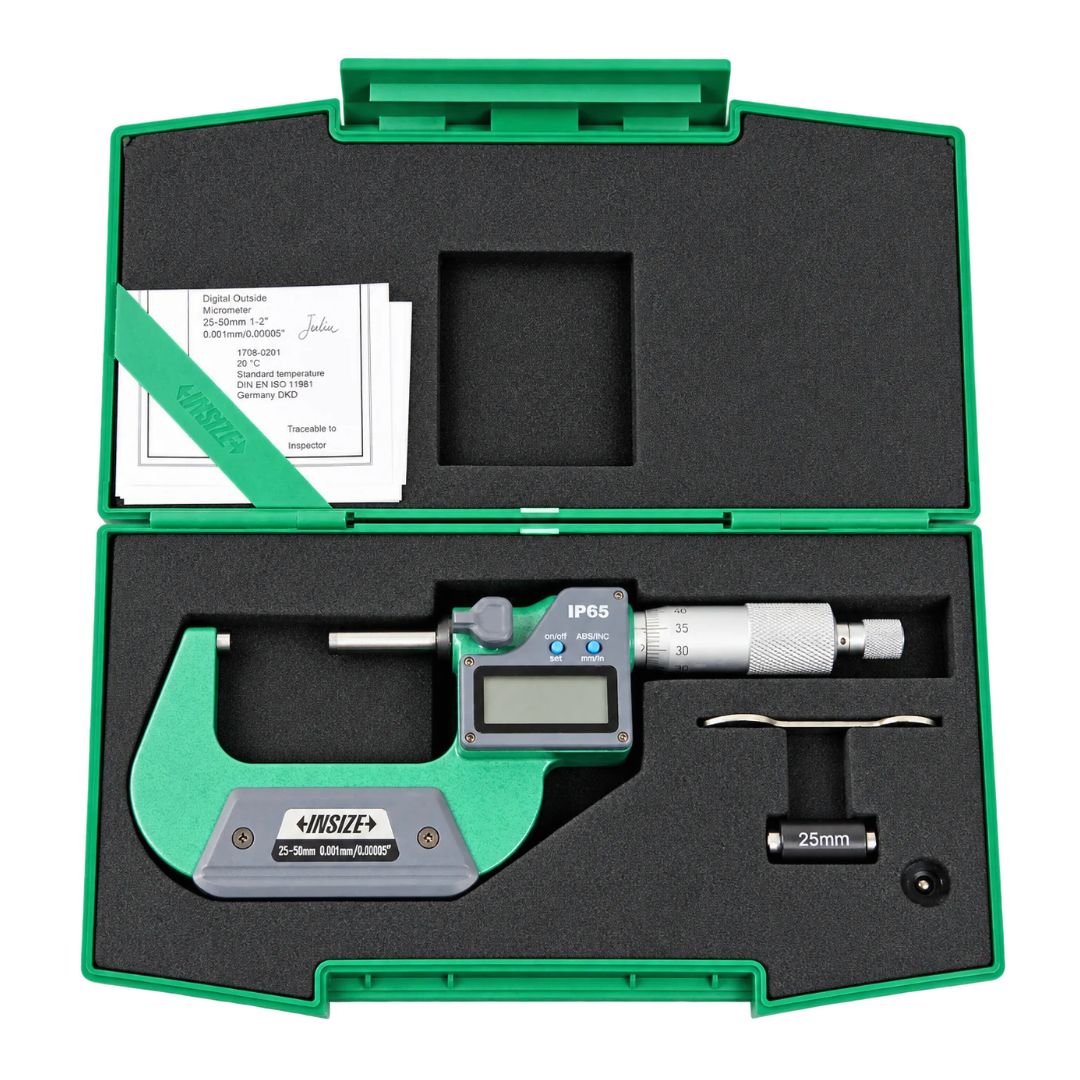 Insize IP65 Digital Outside Micrometer 25 - 50mm / 1-2" Range Series 3101-50A - Twin Eagle Imports