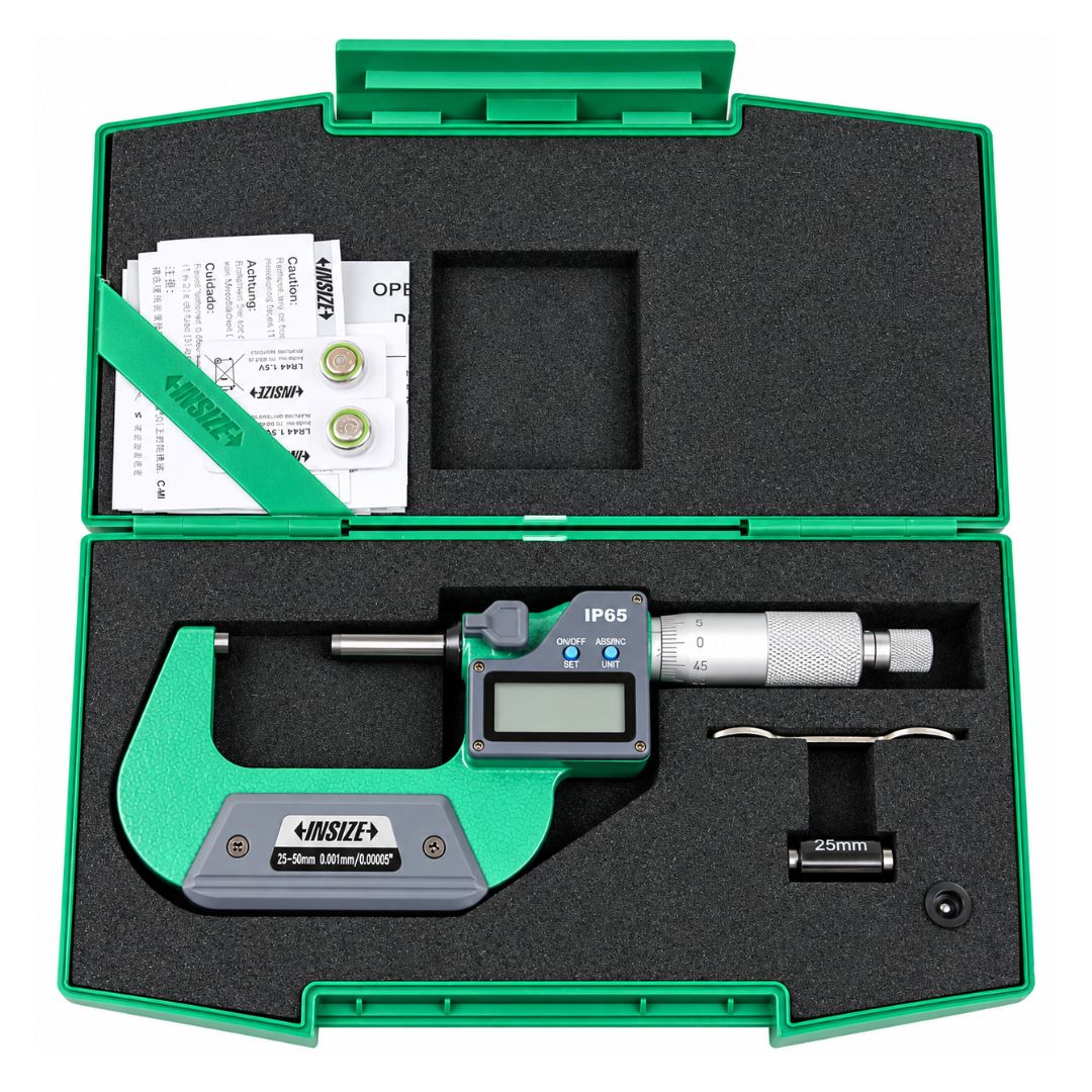 Insize IP65 Digital Outside Micrometer 25-50mm / 1-2" Range Series 3108-50A - Twin Eagle Imports