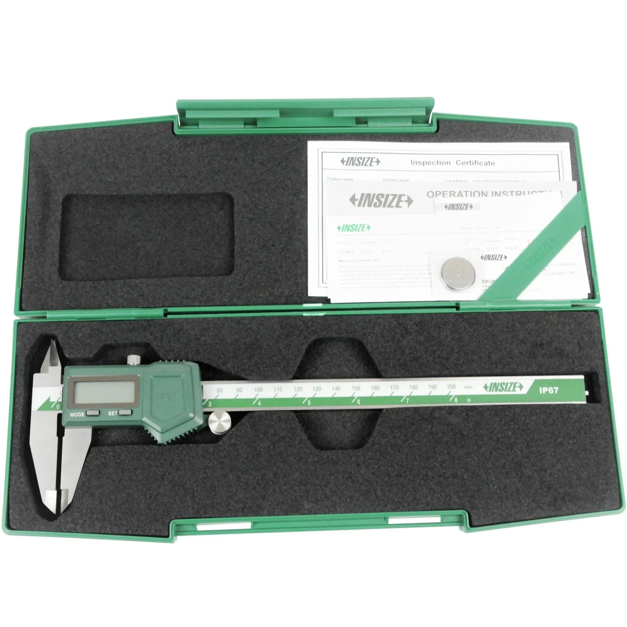 Insize IP67 Digital Caliper 0-200mm/0-8" Range Series 1118-200B - Twin Eagle Imports