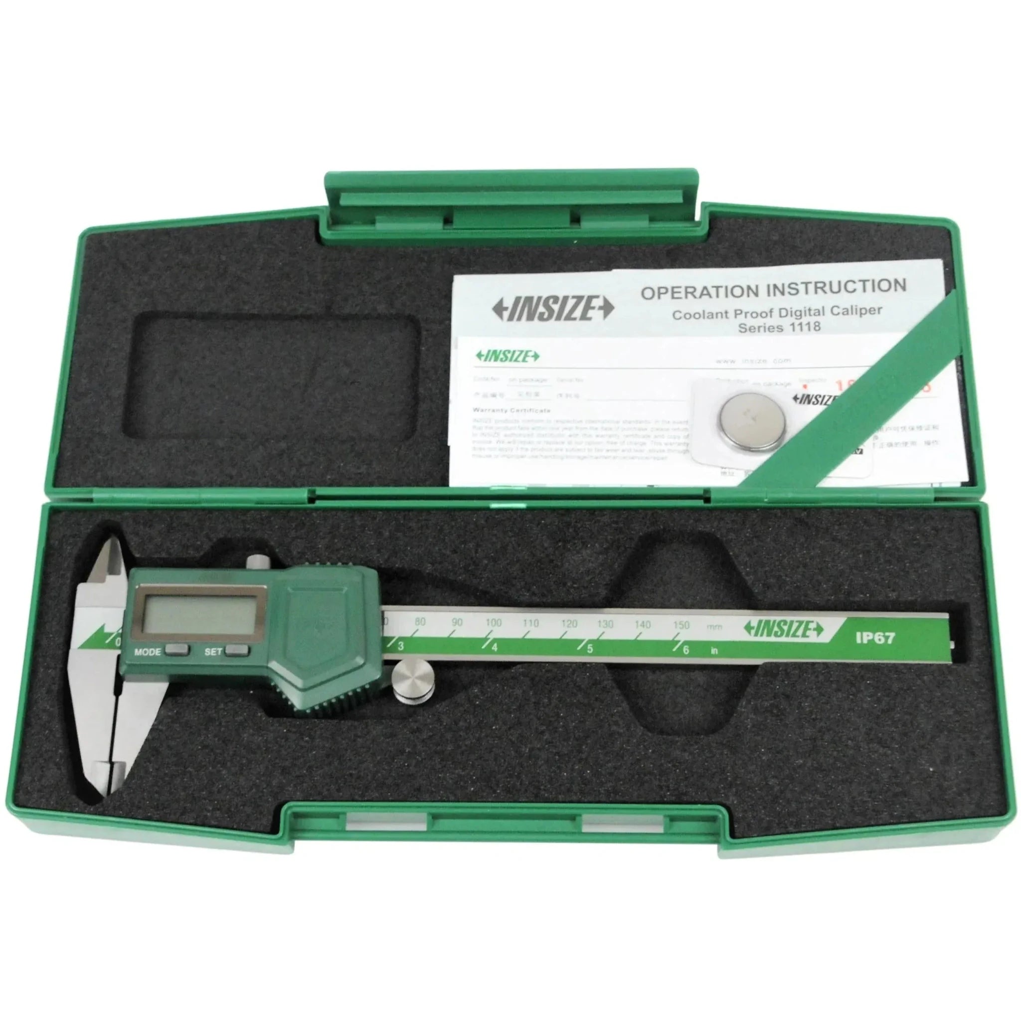 INSIZE IP67 Waterproof Digital Caliper 0-150mm / 0-6" Range Series 1118-150B - Twin Eagle Imports