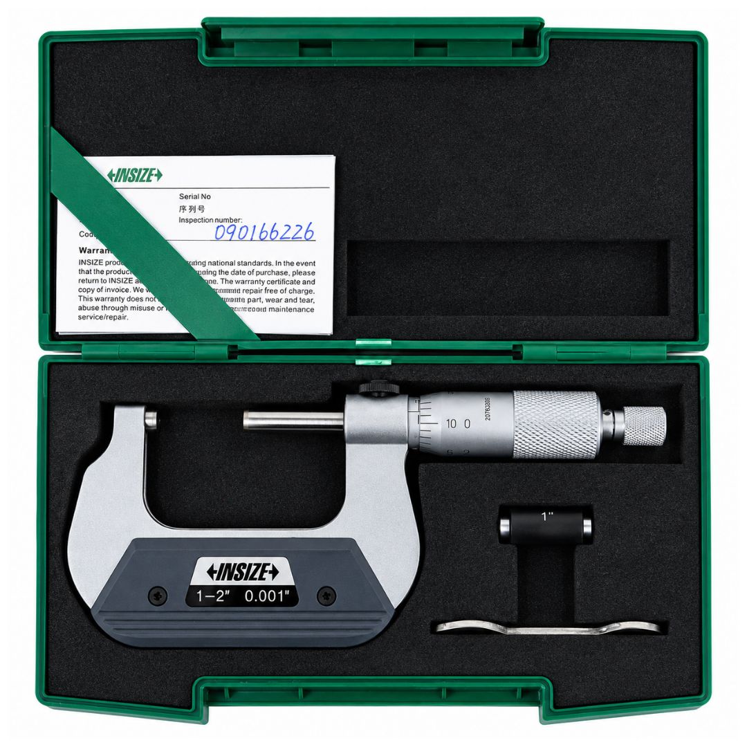 Insize Left Hand/Right Hand Outside Micrometer 1-2" Range Series 3236-2 - Twin Eagle Imports