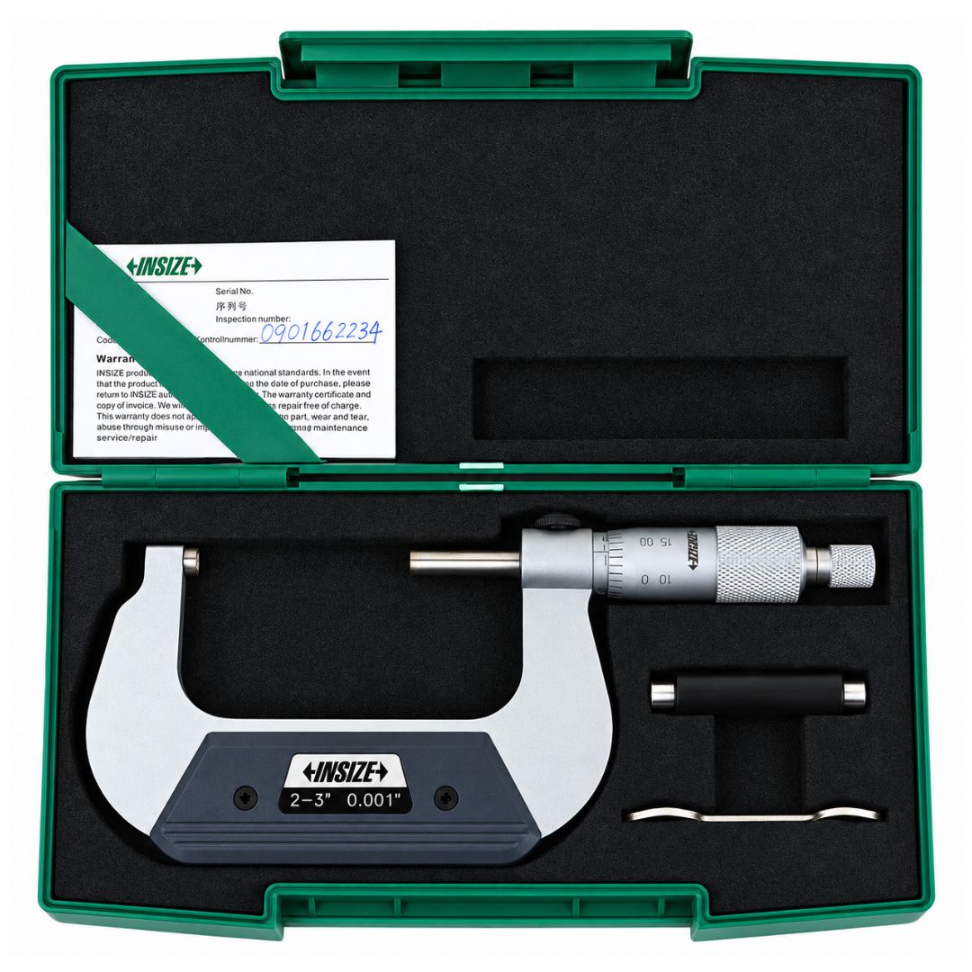 Insize Left Hand/Right Hand Outside Micrometer 2-3" Range Series 3236-3 - Twin Eagle Imports