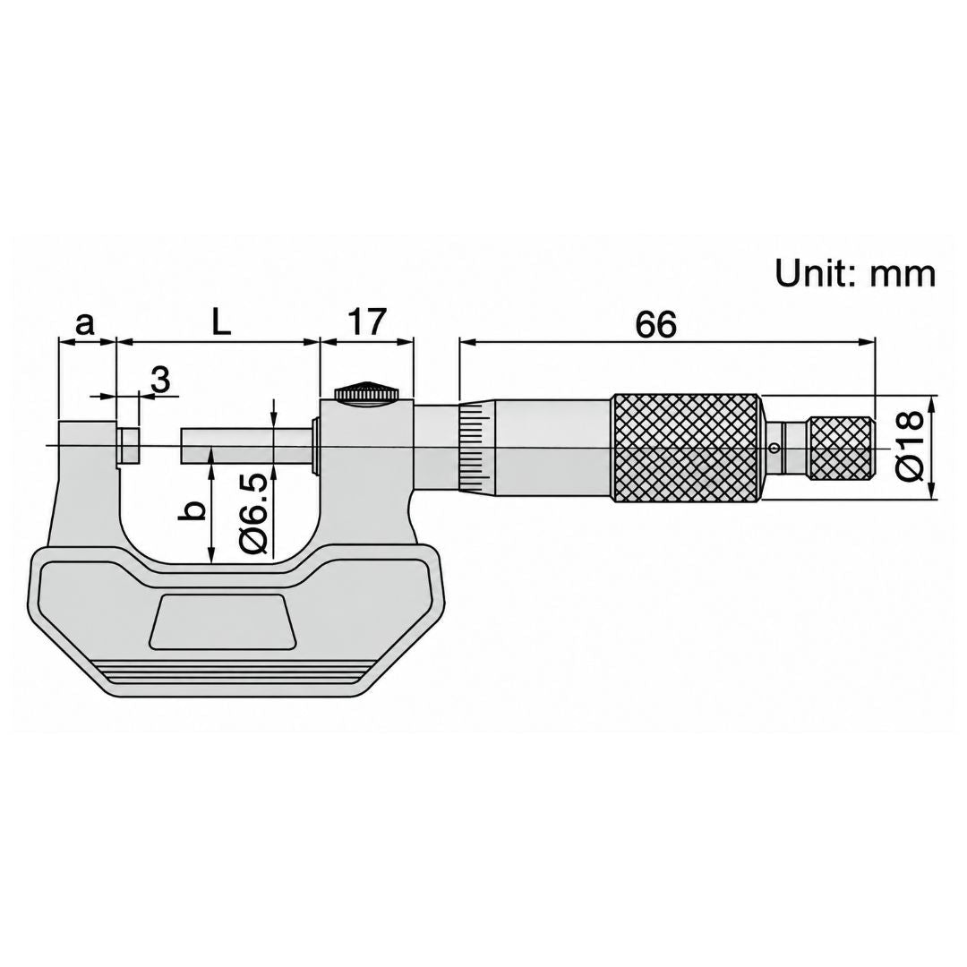 Insize Left Hand/Right Hand Outside Micrometer 25-50mm Range Series 3236-50B - Twin Eagle Imports