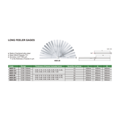 Insize Long Feeler Gage 0.05 - 1.00 mm Series 4605-132 - Twin Eagle Imports