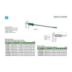 Insize Long Jaw Digital Caliper 0–450 mm / 0–18 Series 1136-451 - Twin Eagle Imports