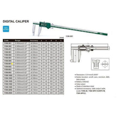 Insize Long Jaw Digital Caliper 0- 500mm / 0-20" Range Series 1106-501 - Twin Eagle Imports