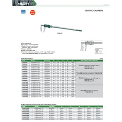Insize Long Jaw Digital Caliper 0–800 mm / 0–32" Range (Jaw L 150 mm) Series 1106-802 - Twin Eagle Imports