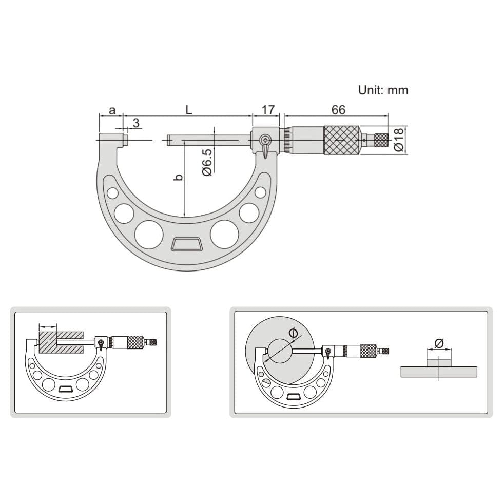 Insize Long Spindle Outside Micrometer 75-100mm Range Series 3209-100 - Twin Eagle Imports