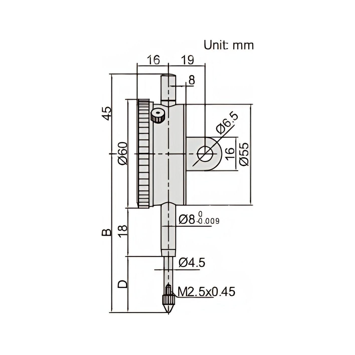 Insize Lug Back Dial Indicator 10mm Range Series 2318-10 - Twin Eagle Imports