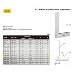 Insize Machinist Square 90° Square 500x300mm Series 4707-500 - Twin Eagle Imports