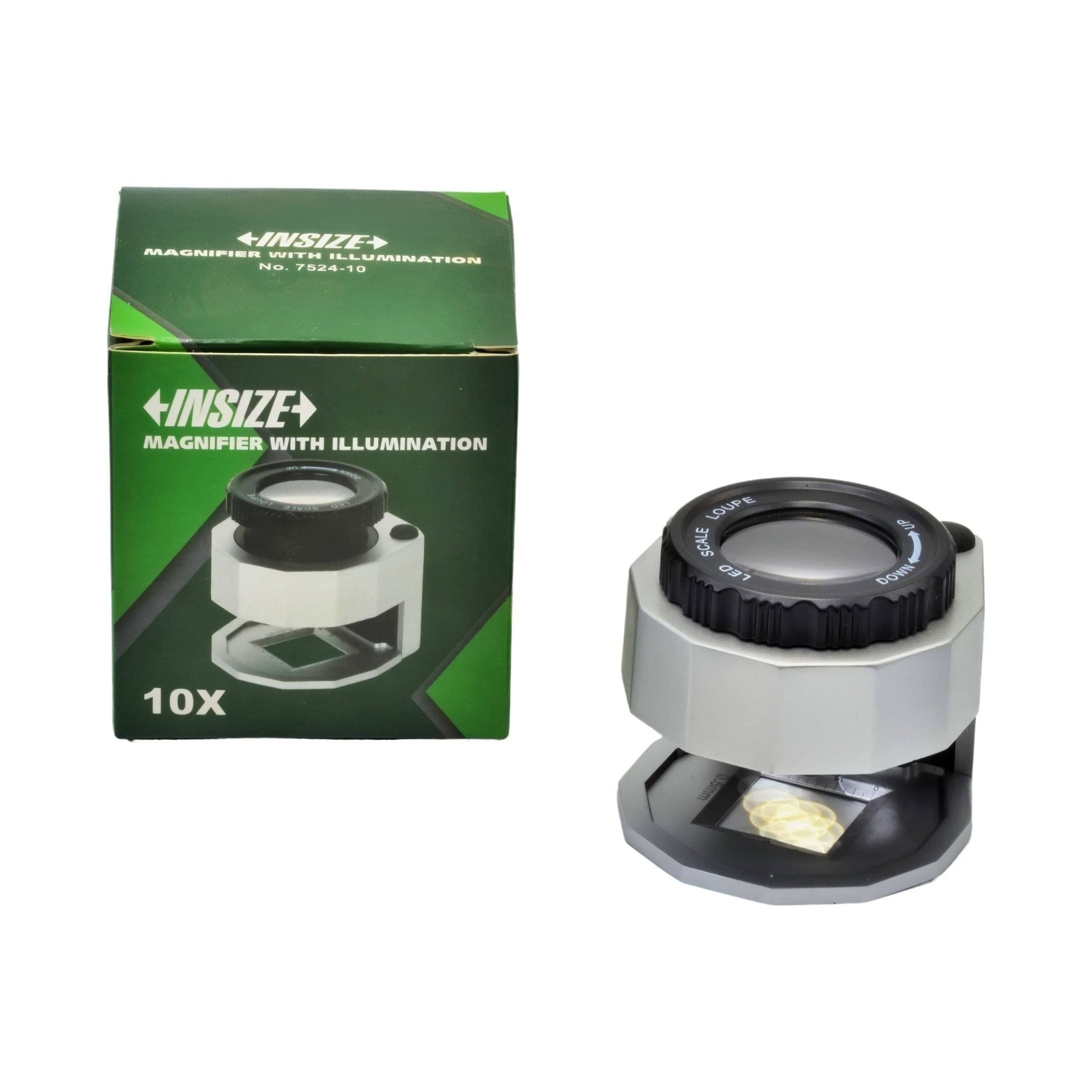 Insize Magnifier 10x with Illumination - Series 7524-10 - Twin Eagle Imports
