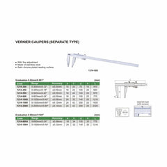 INSIZE Manufacturing Insize Vernier Caliper 0-500mm/0-20" Range Series 1214-500
