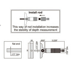 INSIZE Measuring Equipment Insize 2pc Imperial Depth Micrometer 0-2" Range Series 3241-2