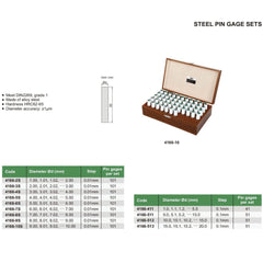 INSIZE MEASURING EQUIPMENT Insize 41pcs Metric Pin Gage Set 4166-411