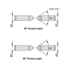 INSIZE Measuring Equipment Insize 6 Pairs Unified/Metric 60° Measuring Tip Set Series 7381-TS