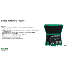 INSIZE Measuring Equipment Insize 8-Piece Precision Measuring Tool Set Series 5081