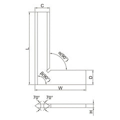 INSIZE Measuring Equipment Insize 90° Bevelled Edge Square 300x200mm Range Series 4790-3000