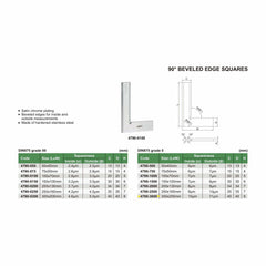 INSIZE Measuring Equipment Insize 90° Bevelled Edge Square 300x200mm Range Series 4790-3000