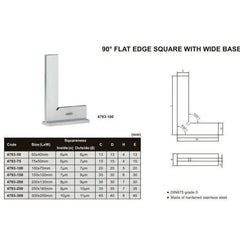 INSIZE MEASURING EQUIPMENT Insize 90° Flat Edge Square 150x100mm Range Series 4793-150