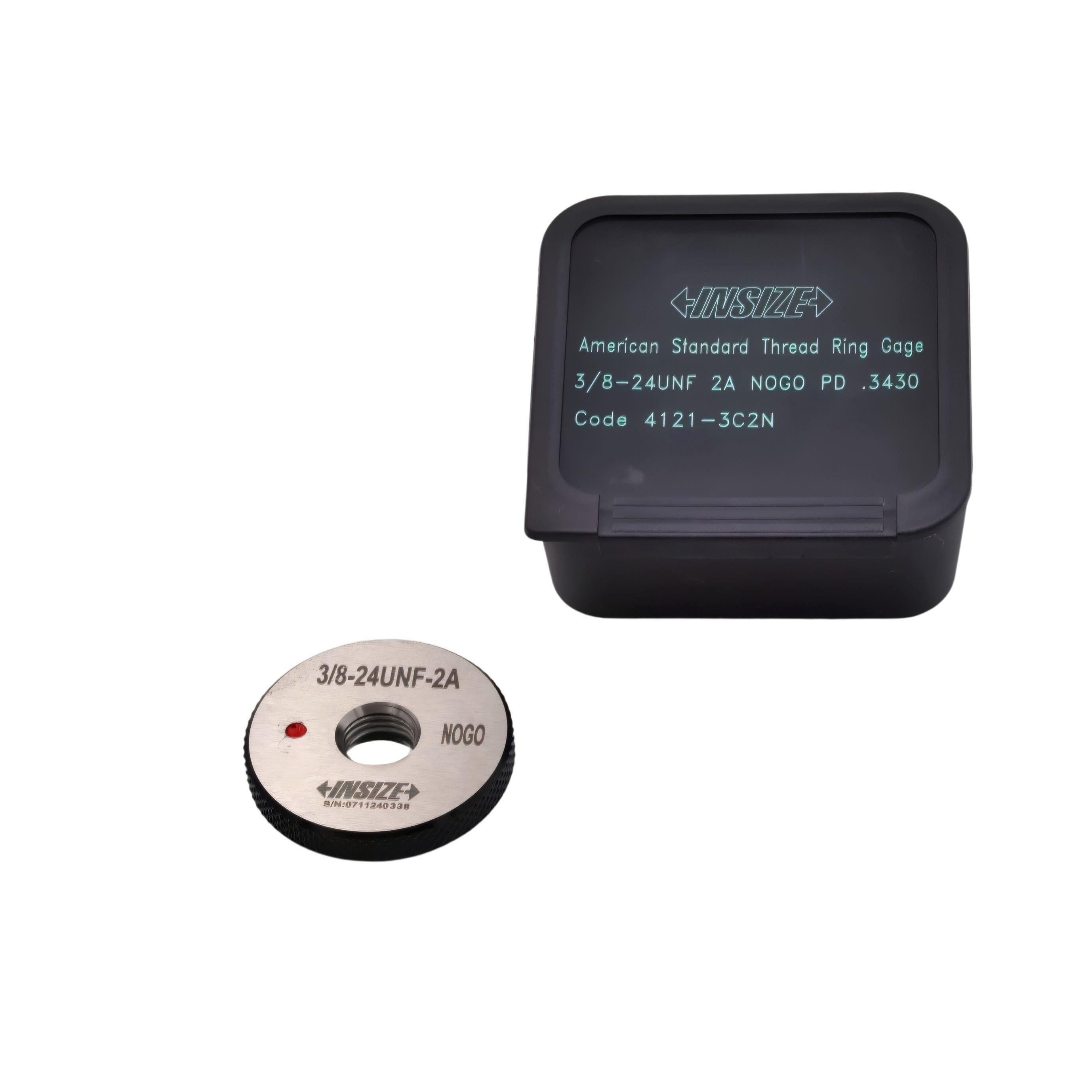 INSIZE MEASURING EQUIPMENT Insize American Standard Thread Ring Gauge 3/8-24 UNF Class 2A NOGO Series 4121-3C2N