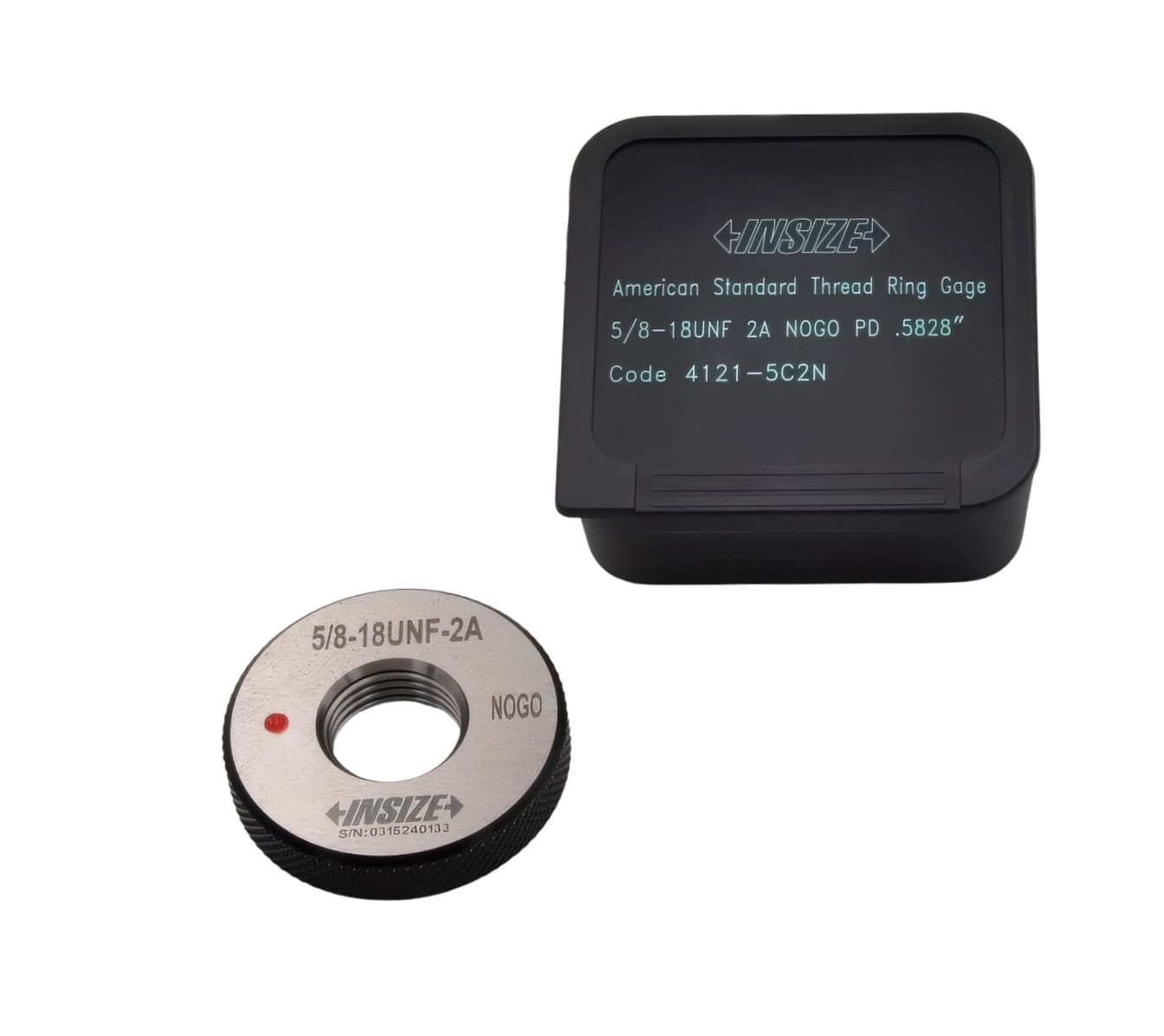 INSIZE MEASURING EQUIPMENT Insize American Standard Thread Ring Gauge 5/8-18 UNF Class 2A NOGO Series 4121-5C2N