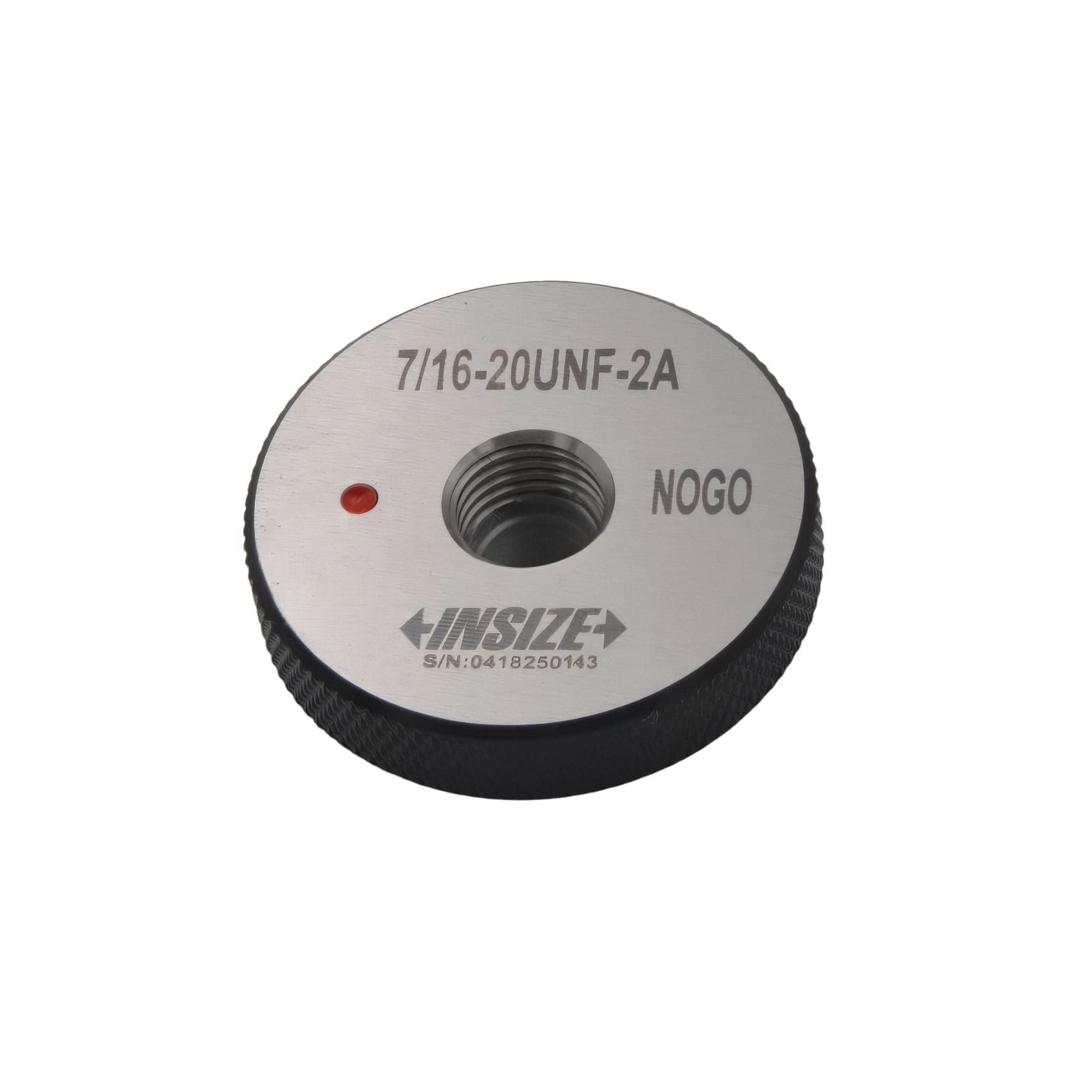 INSIZE MEASURING EQUIPMENT Insize American Standard Thread Ring Gauge 7/16-20 UNF Class 2A NOGO Series 4121-7D2N
