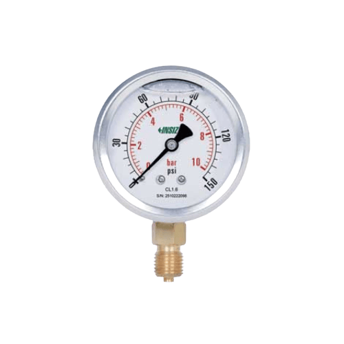 INSIZE MEASURING EQUIPMENT Insize Bourdon Tube Pressure Gauge 1/4BSP 0–10 Bar Series 5201-63B2Y10