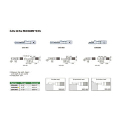 INSIZE Measuring Equipment Insize Can Seam Micrometer 0-0.6" Range Series 3293-062