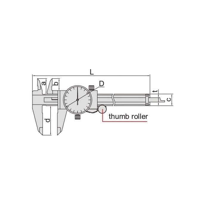 INSIZE Measuring Equipment Insize Dial Caliper 0-300mm Range Series 1312-300A