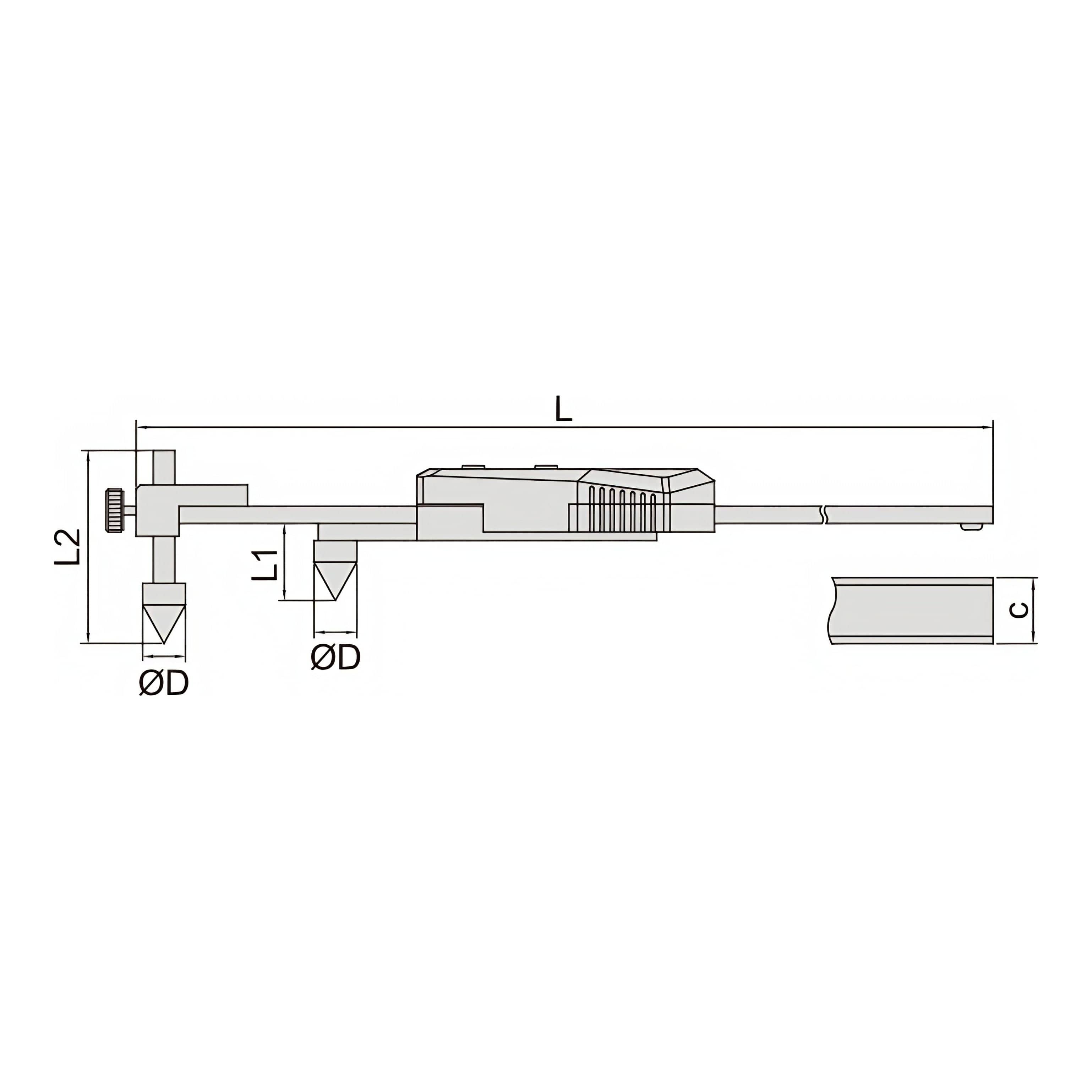 INSIZE Measuring Equipment Insize Digital Back-Jaw Caliper 10-200mm/0.4-8" Range Series 1177-200